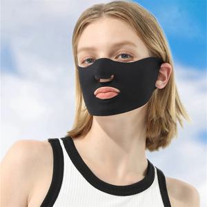 1개 아이스 실크 선 마스크 여성용 러닝 마스크 풀 페이스 오픈 노즈 볼 페이스 마스크