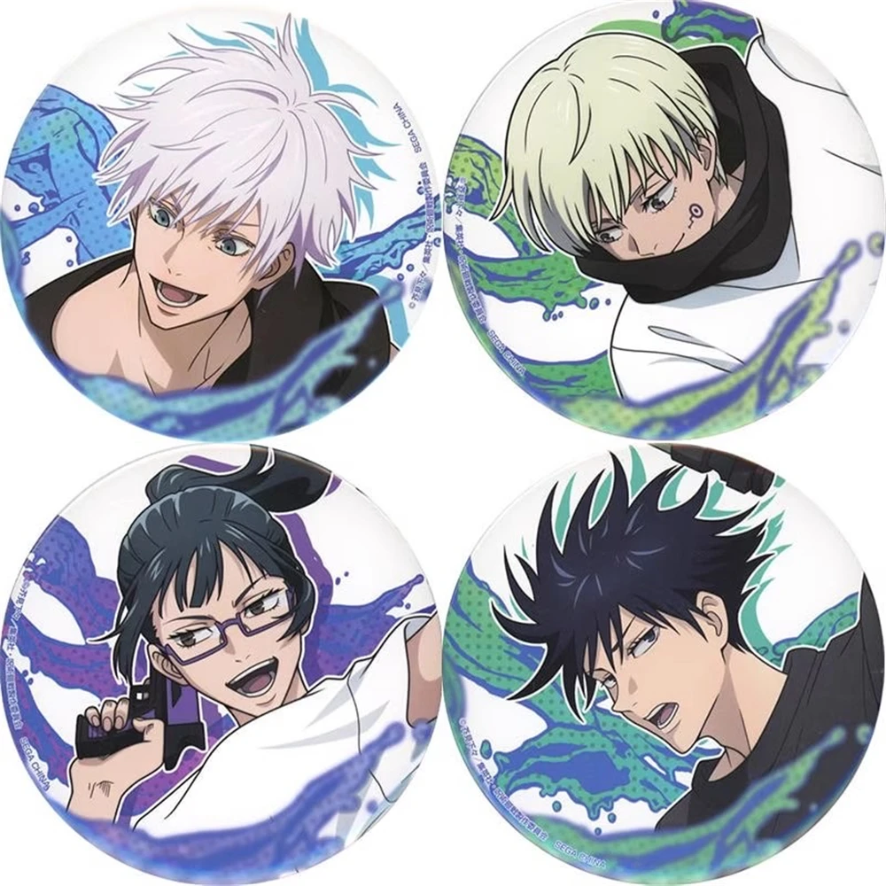 58mm 애니메이션 젠인 마키 후시구로 메구미 이누마키 토게 코스프레 의상 배지 핀 SPTE 틴플레이트 브로치 소품 크리스마스 선물