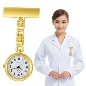 1개 신상 패션 야광 핀 쿼츠 포켓 브로치 키홀더 금색 은색 간호사 시계
