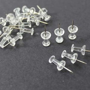 100개 투명 플라스틱 핀 새로운 지도 차트 드로잉 핀 공지 게시판 코르크 보드 핀