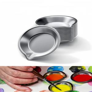 2/12개 5cm 스테인리스 스틸 페인팅 컬러 볼 오일 페인트 트레이 페인트 컬러 믹싱 컵 컬러 믹서 페인팅 도구