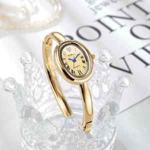 우아한 타원형 다이얼 여성 시계 패션 팔찌 스트랩 여성용 쿼츠 손목시계 여성 시계 선물