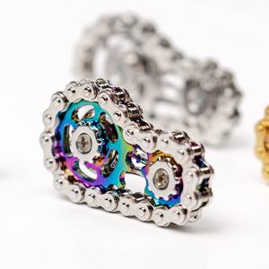 스프로킷 플라이휠 핑거팁 자이로 피젯 스피너 안티스트레스 불안 해소 금속 자전거 체인 EDC 스피너 피젯 장난감 성인 및 어린이용