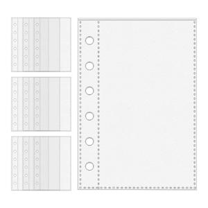 10/20pcs A7 사이즈 6링 바인더 교체용 카드 페이지 카드 사진 보호 슬리브 스티커북 투명 페이지 교체용