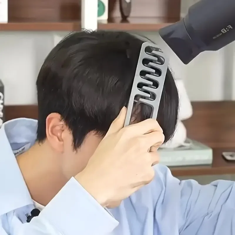 새로운 볼륨업 와이드 톱 헤어 스타일링 빗 텍스처 스타일링 빗 한국 스타일 틈새 커버 앞머리 빗 남성용