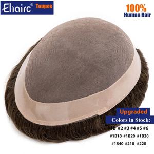 남성 모발 보철용 모노 남성 가발 천연 모발 가발 남성용 6인치 인모 남성용 헤어 보철품 남성용 부분 가발 내구성 남성 가발