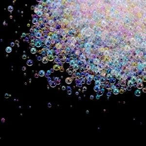 10/20g 0.4-3mm 미니 버블 볼 비즈 실리콘 몰드 용 작은 유리 구슬 수지 충전 UV 수지 에폭시 필러 DIY 네일 아트 장식