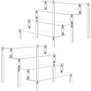 1-5 계층 아크릴 디스플레이 스탠드, 컵케이크용 투명 디스플레이 라이저 랙, 향수 인형 장식 및 주최자 Amiibo Funko POP 피규어
