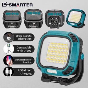 강한 빛 COB 손전등 USB 충전식 토치 휴대용 야외 보조베터리 후크와 캠핑 낚시 비상 작업 램프