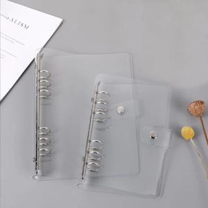 투명 컬러 플라스틱 클립 파일 폴더A4/A5/A6/노트북 루스 리프 링 바인더 플래너 의제 학교 사무용품