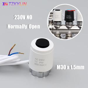 바닥 난방 밸브, 정상 개방 NO AC 230V, 전기 열 액추에이터 매니폴드, 바닥 난방 온도조절기 M30x1.5