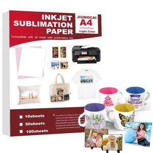 50PCS 잉크젯 프린터에 대 한 A4 승화 열 전송 용지 DIY T 셔츠 옷 가방 컵 도자기 열 전송 용지