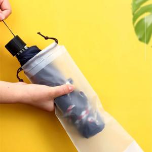 우산 보관 가방 반투명 플라스틱 방수 더러운 우산 커버 재사용 가능한 휴대용 Drawstring 가방 홈 스토리지