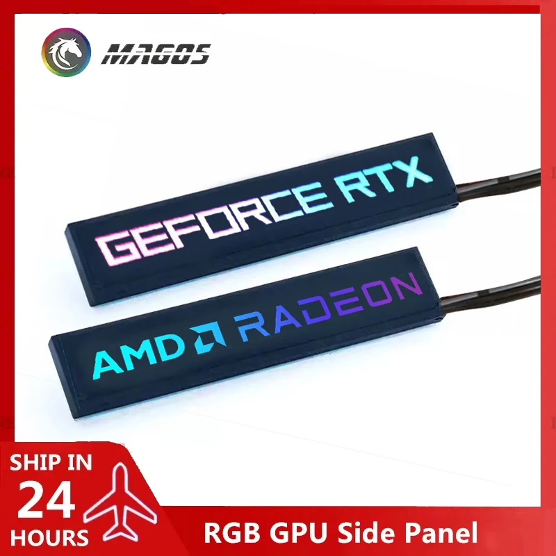 그래픽 카드 측면 패널 RGB RTX AMD GeForce GPU 수정 5V 3Pin ARGB AURA SYNC PC 케이스 DIY MOD