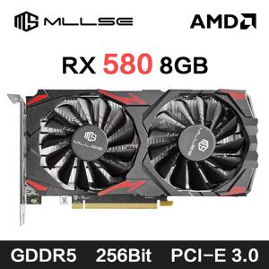 MLLSE AMD RX 580 8GB 2048SP 게임용 그래픽 카드 GDDR5 256Bit PCI-E 3.0 ×16 8Pin Radeon GPU Rx 580 비디오 카드 Placa De Video