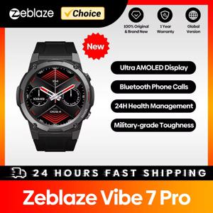 Zeblaze 남성용 스포츠 스마트워치, AMOLED 디스플레이, 전화 걸기 및 받기, 건강 관리, VIBE 7 PRO 스마트 워치, 1.43 인치
