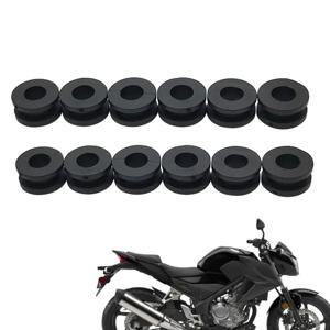 야마하, 혼다, 스즈키 CBR, GSXR, 닌자 ZX, YZF, 가와사키용 오토바이 사이드 커버 고무 그로밋 가스켓 페어링 10개 (블랙)