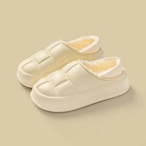 겨울 홈 면화 신발 여성용 두꺼운, 미끄럼 방지, 방수, 눈 방지, 남성용 따뜻한 외부 착용 면화 슬리퍼MTX2244