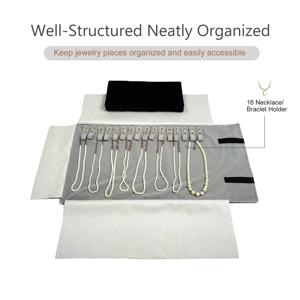 여행용 보석 목걸이 디스플레이 홀더 보관 가방 휴대용 체인 보석 롤업 가방 케이스 팔찌 선물 정리함