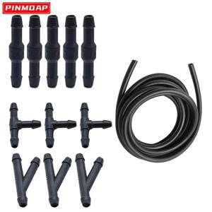 1세트 자동차 스프레이 파이프 조인트 키트 앞유리 와이퍼 워셔 스프레이 노즐 12개 노즐 파이프 조인트