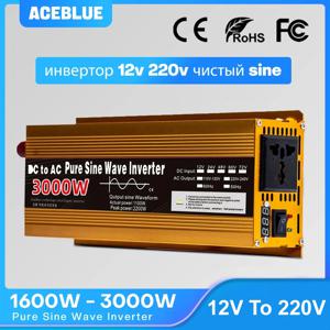 인버터 12v 220v 순수 사인파 1600W 2200W 3000W DC 12v AC 220V 휴대용 전원 공급 장치 변환기 자동차 태양 광 인버터