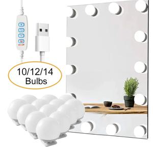 LED 분리형 전구 전문 메이크업 거울 램프 USB 전원 화장품 거울 빛 할리우드 드레싱 테이블 LED 화장대 조명