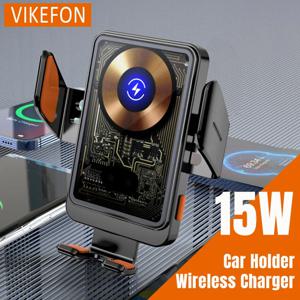 차량용 무선 충전기 에어 벤트 클립 휴대폰 거치대 스탠드, 아이폰 16, 15, 14, 13, 12 프로 맥스, 삼성 S24, S23, S22 마운트 고속 충전