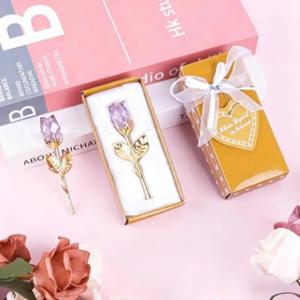 1/2개 영원한 크리스탈 유리 장미 - 박스 없이 여자친구, 아내를 위한 발렌타인데이 웨딩 선물 인공 꽃