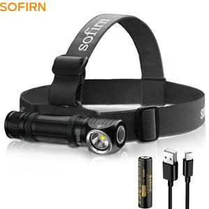 Sofirn HS40 USB C 충전식 헤드램프 18650, 매우 밝은 SST40 LED 토치, 2000lm 헤드라이트, 2 가지 모드 전원 표시기 포함