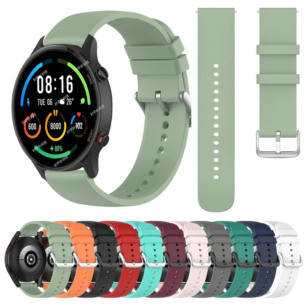 Xiaomi mi Watch Color 2 용 22mm 실리콘 시계 스트랩 Xiaomi Watch S1 Active/Mi Watch Color Sports Correa 용 스포츠 시계 밴드