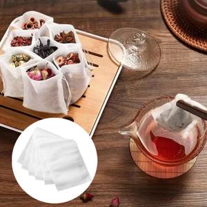 일회용 드로스트링 필터 티백, 드로스트링 필터 티백, 일회용 티필터 백, 드로스트링 필터 티백, 100 개, 100 개