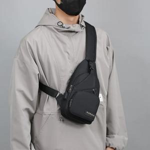 남성용 가슴 가방 경량 크로스바디 백 트렌디 캐주얼 심플 숄더백 사이클링 캔버스 남성용 가방