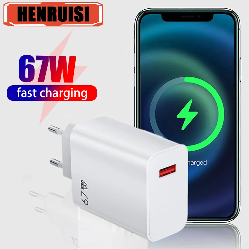 67W GaN USB 충전기 빠른 충전 유형 C 케이블 iPhone15 14 용 EU/US 플러그 벽 충전기 Samsung Xiaomi Huawei 빠른 전화 충전기
