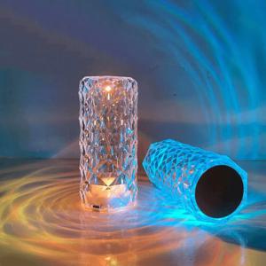 크리스탈 침실 침대 옆 창의적인 책상 램프, 16색 리모컨 홈 장식 램프, 따뜻한 책상 램프