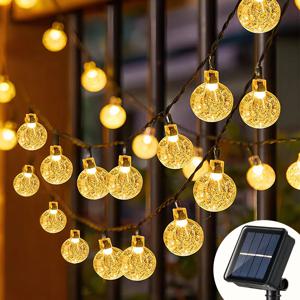 태양광 LED 크리스탈 볼 스트링 라이트 야외 방수 요정 조명 정원 잔디 나무 장식용