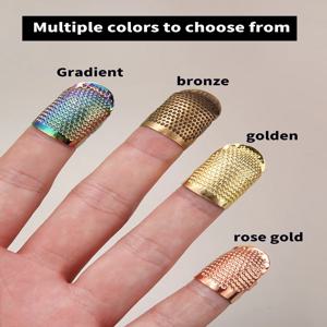 빈티지 조절 가능 골무 손 바느질 골무 링, 가정용 미끄럼 방지 니들 프레스 핑거 슬리브, 2 개