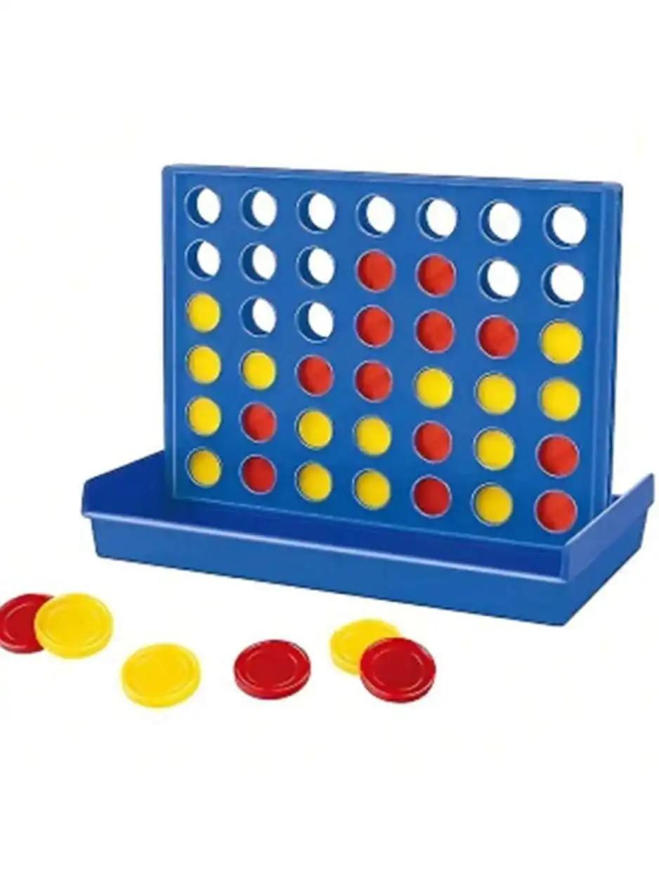 클래식한 2인용 연결 4 게임; 연결 4 그리드 4개 연속 게임 6세 이상 어린이용 뒷마당 게임