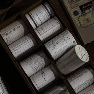 Yofun 레트로 크로니클 마스킹 Washi 테이프 빈티지 포스터 편지 장식 콜라주 저널링 DIY Scrapbooking 편지지