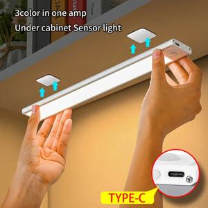 LED 모션 센서 라이트 야간 조명 무선 USB 캐비닛 조명 아래 주방 캐비닛 침실 옷장 센서 실내 조명