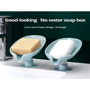 2팩 흡착식 비누 받침대 – 배수 가능한 무타공 욕실 수납 선반