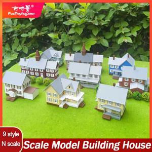 N 스케일 모델 구축 키트 주거용 주택 1:160 미국 안뜰 건축 모델 기차 철도 레이아웃 DIY 재료 디오라마