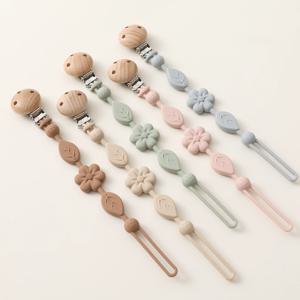 신생아용 실리콘 젖꼭지 체인, 꽃 손실 방지 조절식 젖꼭지 거치대, 아기 장난감 제품에 적합, 1 개