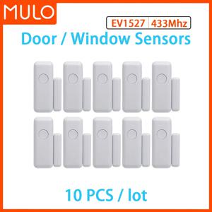 MULO 무선 도어 및 창 센서 EV1527 코딩 모드 RF 433MHz 홈 보안 경보 시스템 홈 도난 경보기 키트 PB-67R