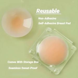 재사용 가능한 유두 커버 투명 스트랩리스 백리스 브라 실리콘 무봉제 패스티 접착제 없는 자가 접착형