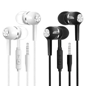 3.5mm 유선 이어폰 이어폰 헤드셋 HIFI 중저음 이어 버드 모니터 스포츠 헤드셋 마이크가있는 스테레오 음악 게임용 헤드폰