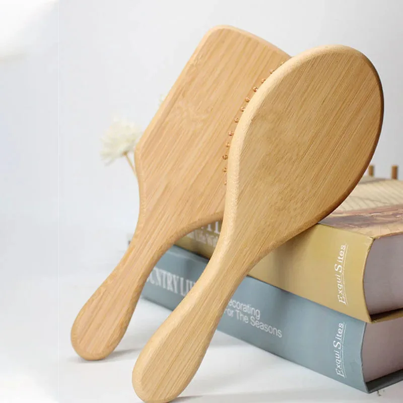 1pcs 천연 나무 머리 빗 탈모 두피 마사지 헤어 브러시 헤어 케어 건강한 대나무 빗