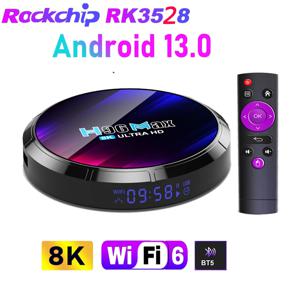 H96 MAX RK3528 안드로이드 13.0 쿼드 코어 8K HDR LAN 100M WIFI6 BT5.0 음성 비서 글로벌 언어 미디어 플레이어 스마트 TV 박스