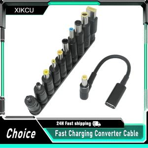 100W 타입-C 범용 노트북 어댑터 커넥터 DC 잭 USB C 노트북 충전 케이블 코드 노트북 충전기 10개 커넥터