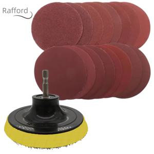 10Pcs 100mm 샌딩 디스크 60-240 그릿 샌드페이퍼 버핑 휠 후크 및 루프 백킹 패드 전기 드릴 그라인더 로타리 도구