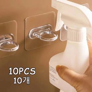 10pcs 다기능 벽 마운트 라운드 후크 무료 펀칭 원활한 붙여 넣기 스토리지 랙 주방 욕실 가정용 반지 Hange